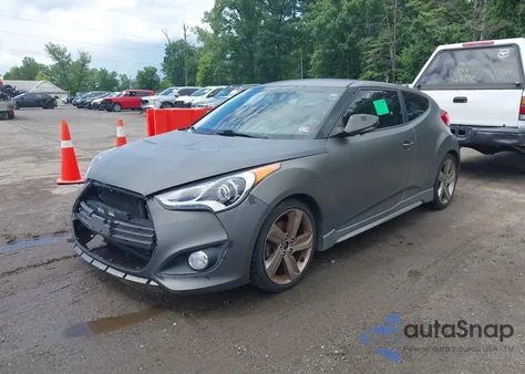 2013 Hyundai Veloster Turbo W/Black z USA, uszkodzony, nr VIN KMHTC6AE7DU141885